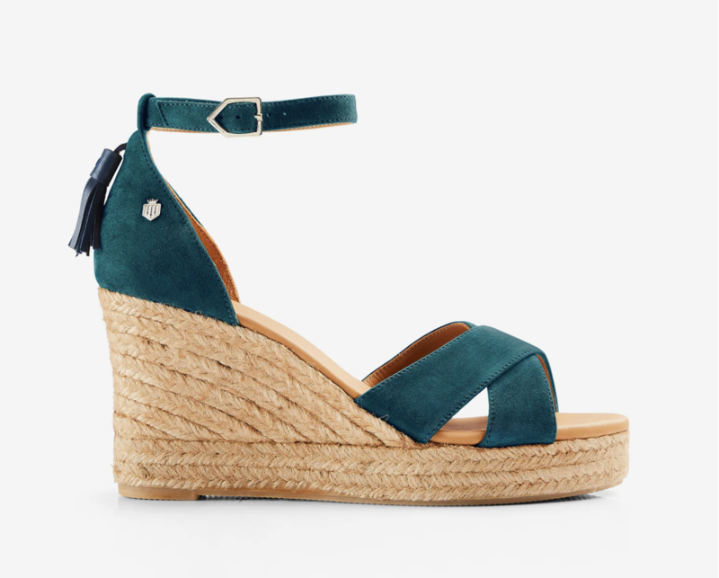 Fairfax and Favor Valencia Wedge Ocean Suede-4